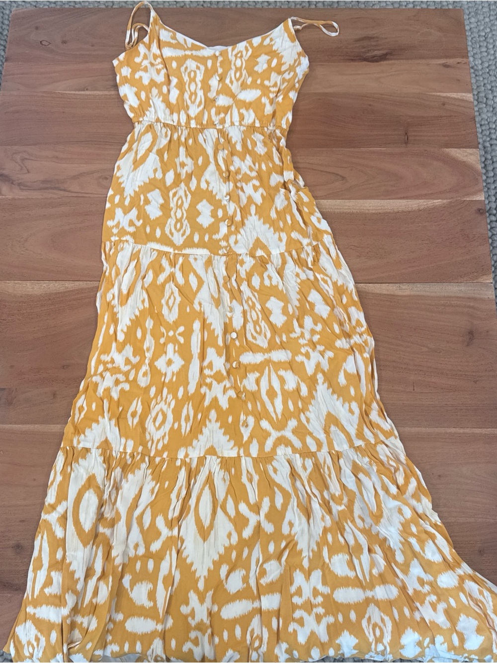 BB Dakota Yellow & White Ikat Maxi Dress